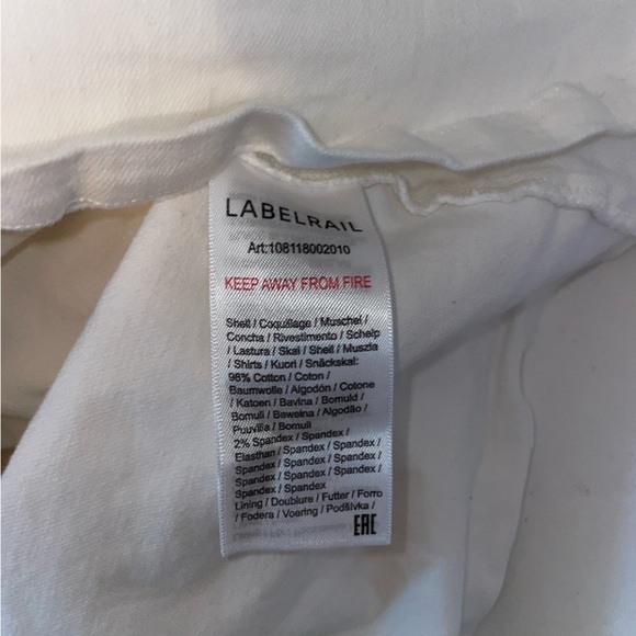 Labelrail Dress mini puff sleeve white cotton denim size 10 - Picture 8 of 8